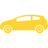 Icône jaune d'une berline indiquant les différentes voitures de celtic VTC
