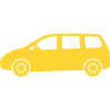 Icône jaune d'un monospace indiquant les différentes voitures de celtic VTC